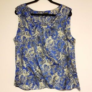 XL Talbots Blue Paisley Tank Top